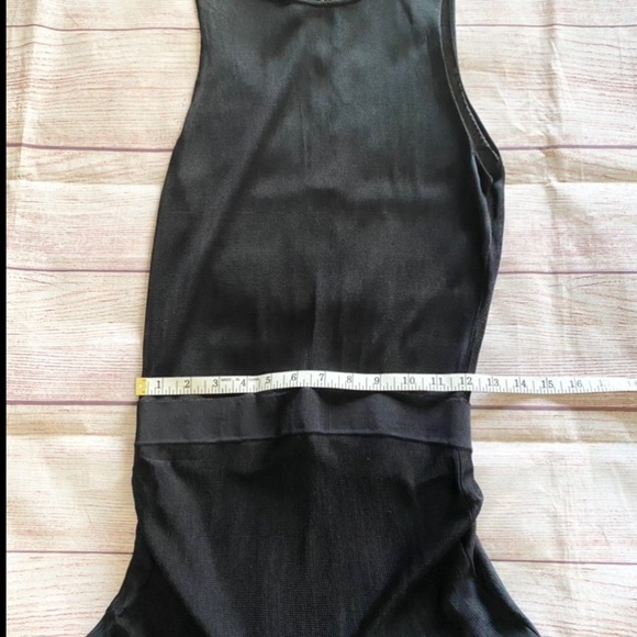 A.L.C Drop Waist Black Dress with layered ruffle hem and a mesh bodice - M - Picture 6 of 14